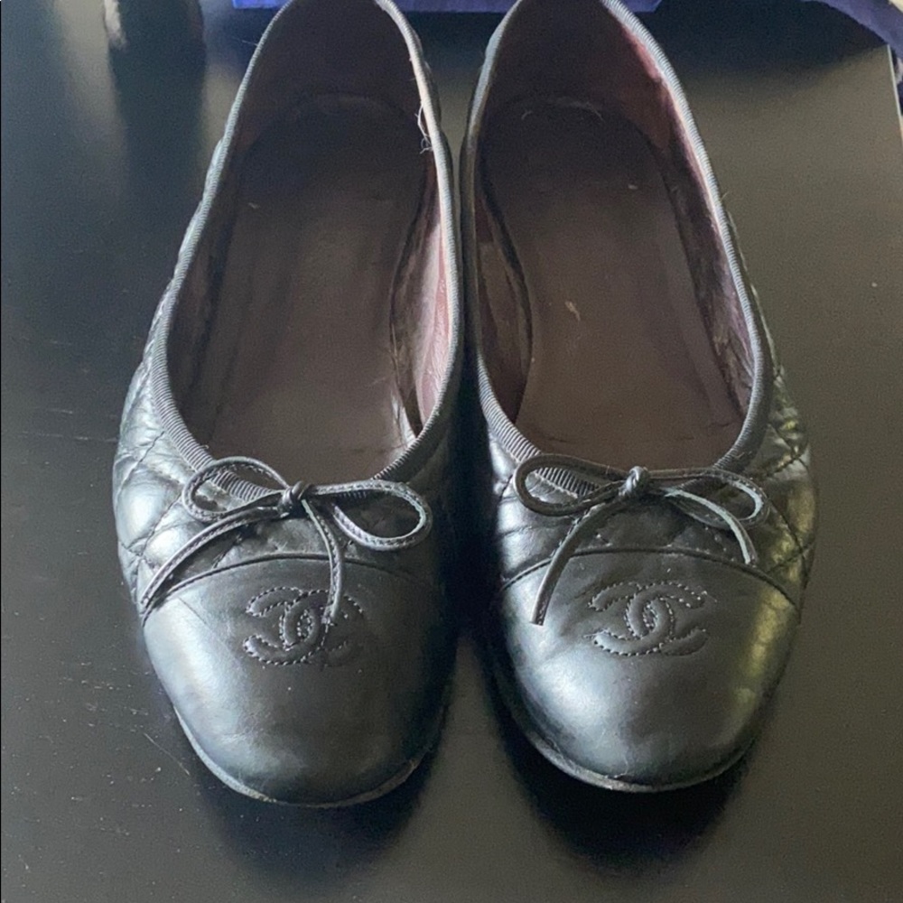 Chanel Quilted Ballet Flats Size 39.5 Fits 8.5/9